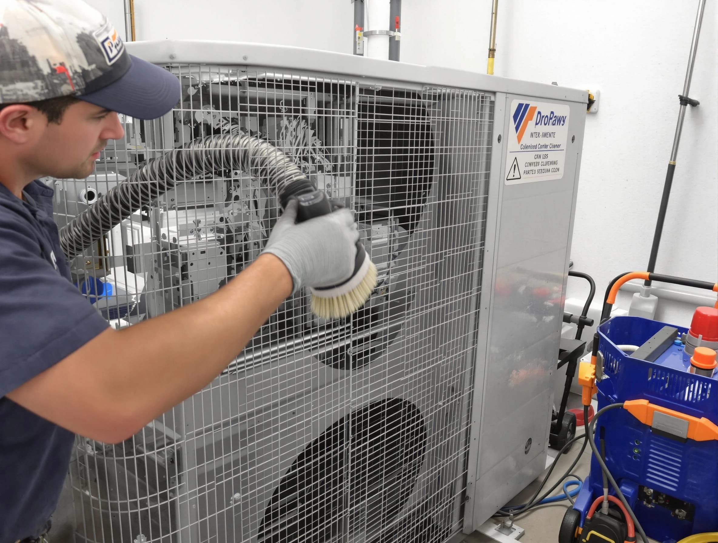 Greensburg Air Duct Cleaning specialist performing precision AC coil cleaning for improved system performance in Greensburg