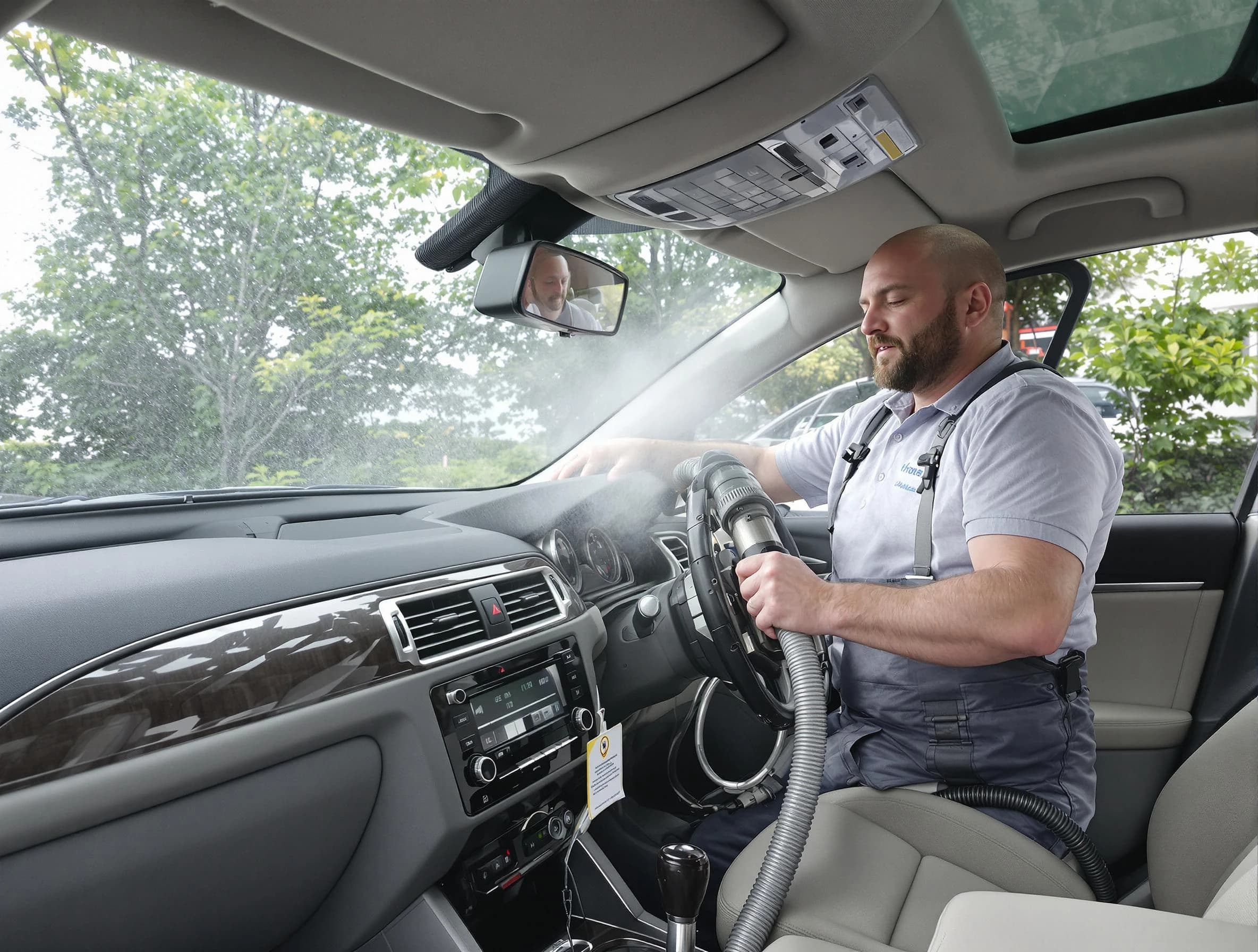 Greensburg Air Duct Cleaning specialist performing professional car duct cleaning in Greensburg